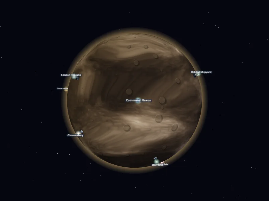 A moon base: no mines, no crew, solar power - and a Jump Gate to somewhere else entirely.